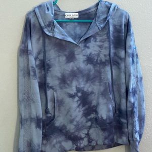 Knox rose tie dye hoodie with lace detail